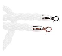 Hotel Reception Queue Divider Rope with Silver Hook 120cm Braided Hemp Crowd Control Barrier White Security Stanchion Rope for Effective Line Management