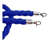 Hotel Reception Queue Line Rope with Hook 150cm Braided Hemp Crowd Control Barrier Stylish Security Divider in Blue for Events and Venues