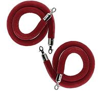 Hotel Reception Velvet Rope Barriers 2-Piece Crowd Control Stanchions with Silver Hooks for Event Line Queue 9ft/274cm Red Carpet Barrier System