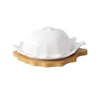 Hotel Restaurant Lid Kitchen Butter Dish Butter Container with Lid Butter Box Snack Ceramic Butter Dish Farmhouse Kitchen,One Color-S
