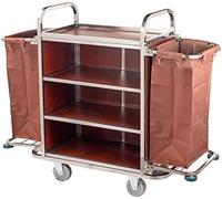 Hotel Service Cart Heavy-Duty Laundry Cart on Wheels Utility Trolley for Commercial Cleaning Multi-Purpose Storage Caddy Durable Laundry Basket Space-Saving Design