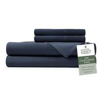 Hotel Sheets Direct 4 Piece Bed Sheet Set California King, 100% Viscose Derived from Bamboo Sheets Set with 2 Pillowcases, Cooling & Breathable Luxury Bedding, Moisture-Wicking & Silky Soft, Navy Blue