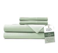 Hotel Sheets Direct 4 Piece Bed Sheet Set California King Size, 100% Viscose Derived from Bamboo Sheets Set with 2 Pillowcases, Cooling & Breathable Luxury Bedding, Moisture-Wicking, Light Green