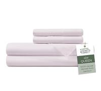 Hotel Sheets Direct 4 Piece Bed Sheet Set Queen Size, 100% Viscose Derived from Bamboo Sheets Set with 2 Pillowcases, Cooling & Breathable Luxury Bedding, Moisture-Wicking & Silky Soft, Light Pink