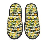 Hotel Slippers Orange And Lemon Soft Camping Slippers Non-Slip Anti-Slide Slipper For Bedroom Spa Men M