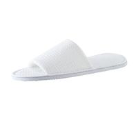 Hotel Slippers Women Guest Disposable Towelling Spa Slipper For Women White Waffle Mens Slipper Washable Open Toe Ladies Mule Slippers Premium Soft Lightweight Spa & Guest Travel Home Salon