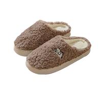 Hotel Slippers Women's And Men's Spring And Autumn Winter Home Indoor Cute Panda Thick Plus Velvet Soft Bottom Non Slip Silent Warm Wrapped Toe Couple Plush Cotton Women Fuzzy Slippers Sandals Leopard