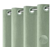 Hotel Style No Hook Rustic Linen Shower Curtain for Bathroom 230GSM Thick Fabric Texture Shower Curtains, Enhanced Waterproof, Weighted Hem, Washable Bath Curtains for Wet Rooms, 184x191cm, Sage Green