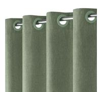 Hotel Style No Hook Rustic Linen Shower Curtain for Bathroom 230GSM Thick Fabric Texture Shower Curtains, Enhanced Waterproof, Weighted Hem, Washable Bath Curtains for Wet Rooms, 183 x 191cm, Green