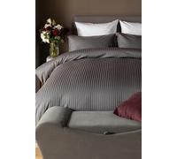 Hotel Suite Satin Stripe 540 Thread Count Duvet Cover Set Belledorm Charcoal Single