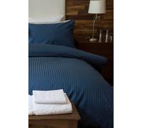Hotel Suite Satin Stripe 540 Thread Count Duvet Cover Set Belledorm Navy Single