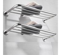 Hotel Towel Racks for Bathroom Wall Mounted, 30 Inch Towel Shelf for Bathroom, 2-Tier Bathroom Towel Rack, Polished Chrome