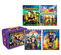 Hotel Transylvania 1 & 2 / Goosebumps 1 & Goosebumps 2: Haunted Halloween (BLU RAY) Collection Set + "BONUS" LUNCH BOX