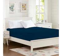 Hotella 100% Microfiber California King Size Fitted Sheet Only, 72"x84" Hotel Quality Deep Pocket Bottom Sheet Fit for 14" Matress, Machine Washable and Non-Fade, Snug Fit & Stay in Place, Dark Blue