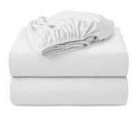 Hotella 2 PCS 100% Microfiber King Size Fitted Sheet Only, 78"x80" Hotel Quality Deep Pocket Bottom Sheet, Fit for 6" 8" 14" Matress, Machine Washable and Non-Fade, Snug Fit Stay in Place, White
