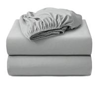 Hotella 2 PCS 100% Microfiber King Size Fitted Sheet Only, 78"x80" Hotel Quality Deep Pocket Bottom Sheet, Fit for 6" 8" 14" Matress, Machine Washable and Non-Fade, Snug Fit Stay in Place, Light Gray