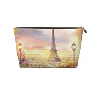 Hotels Next to The Tower Print Travel Makeup Bag Cosmetic Toiletry Bag Wash Bag Multifunctional Storage with Zipper for Women Girls Gold