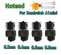 Hotend For Bambu Lab A1 mini Assembly Hotend Kit 0.2 0.4 0.6 0.8MM Replaceable Nozzle For 3D printer Bamboo Lab A1/A1 mini 4 Pcs 0.4mm Nozzle A
