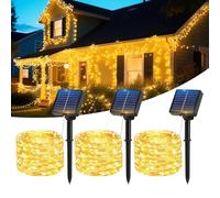Hoteril [3 Pack] 17M 150LED Solar String Lights Outdoor, IP65 Waterproof, 8 Modes, Copper Wire, Decorative for Parties, Weddings, Yard, Christmas, Patio