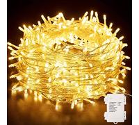 Hoteril Fairy Lights Battery 130 LEDs 13m/42ft Waterproof String Lights with 8 Lighting Modes for Bedroom Garden Wedding Christmas Outdoor & Indoor Decoration (Warm White)