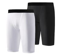 Hotfiary 2 Pack Youth Boys Compression Shorts, Spandex Athletic Kids Running Compression Underwear, Quick Drying Boys Boxer Briefs for Basketball Football Running Training, Age 6-14 Years
