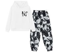 Hotfiary Boys 2 Piece Camo Tracksuit Set, Long Sleeve Hoodie Sweatshirt and Cargo Pants Clothes, Teen Hooded Pullover Top and Jogging Bottoms for Sports School Casual 6 7 8 9 10 11 12 13 Years