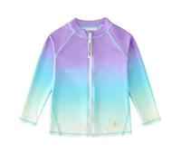 Hotfiary Boys Girls Full Zip Rash Guard for 3-12 Years, Kids UPF 50+ Sun Protection Long Sleeve Gradient Color Swim Top, Quick Dry & Anti Chafe Water Sports Shirt for Beach Surf Pool Fishing