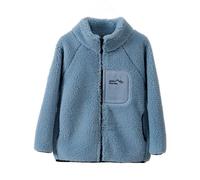 Hotfiary Boys Girls Polar Fleece Jacket, Kids Teen Zip Up Fuzzy Plush Autumn Winter Outwear with Stand Up Collar, Unisex Children Mock Neck Long Sleeve Warm Zipper Coats for 3-15 Years