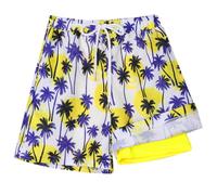 Hotfiary Boys Swim Shorts Kids Youth Swim Trunk with Compression Liner 2 in 1 Neon Swimming Shorts Quick Dry Summer Beach Swimming Trunks Adjustable Waist Board Shorts with Pockets Anti Chafe Swimsuit