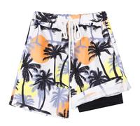 Hotfiary Boys Swim Shorts Kids Youth Swim Trunk with Compression Liner 2 in 1 Neon Swimming Shorts Quick Dry Summer Beach Swimming Trunks Adjustable Waist Board Shorts with Pockets Anti Chafe Swimsuit