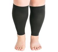 Hotfiary Calf Compression Sleeves for Women & Men, 20-30 mmHg Graduated, Plus Size S-7XL, Firm Support Footless Compression Socks, Wide Calf & Leg Support Brace for Flight, Travel, Nurses, Pregnancy