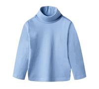 Hotfiary Girls Boys Turtleneck Long Sleeve Soft Cotton T-Shirts, Solid Color Warm Tee Tops Polos, Unisex Kids Fall Winter Under Layer Pullover Blouse, Solid Color School Uniform Shirts for 1-10 Years