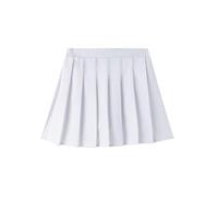 Hotfiary Girls Pleated Skirts, Kids School Uniform Elastic High Waisted Skater Tennis Skorts, Teen Plain Color A Line Mini Skirt with Lining Shorts for 2 3 4 5 6 7 8 9 10 11 12 13 Years White