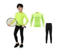 Hotfiary Kids Boys Thermal Set, Youth Compression Base Layer with Long Sleeve Top & Tight Bottoms, Winter Warm Underwear Full Set, Athletic Football Skins Children Gym Sport Shirt & Leggings 4-16 Y