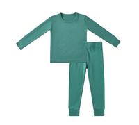 Hotfiary Kids Pyjamas Sets for Boys Girls, Viscose from Bamboo Rayon, Soft Comfy 2 Piece PJs Set, Long Sleeve Shirt Top and Pants Lounge Outfit, Snug Fit All-Season Plain Matching Sleepwear Nightwear