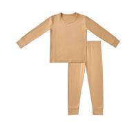 Hotfiary Kids Pyjamas Sets for Boys Girls, Viscose from Bamboo Rayon, Soft Comfy 2 Piece PJs Set, Long Sleeve Shirt Top and Pants Lounge Outfit, Snug Fit All-Season Plain Matching Sleepwear Nightwear