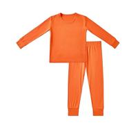Hotfiary Kids Pyjamas Sets for Boys Girls, Viscose from Bamboo Rayon, Soft Comfy 2 Piece PJs Set, Long Sleeve Shirt Top and Pants Lounge Outfit, Snug Fit All-Season Plain Matching Sleepwear Nightwear