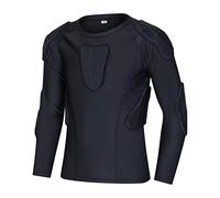 Hotfiary Kids Youth Padded Protective Shirts Shorts for Football Paintball Baseball, Padded Compression Short/Long Sleeve Shirts Rib Heart Guard Sternum Protection for Girls Boys