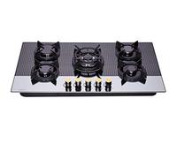 Hotfield - 36 inch gas cooker, 5 burner tempered glass, NG/LPG dual fuel gas stove, convertible gas stove lid, tempered glass HF5198-01