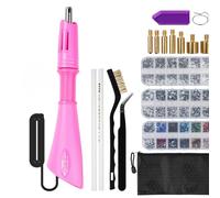 Hotfix Applicator DIY Tool, Hot Fix Rhinestone Setter Iron-on Gun Pen Tool Bedazzler Kit with Hotfix Rhinestone Gems Crystals for Clothes and Shoes DIY Crafts, Pink