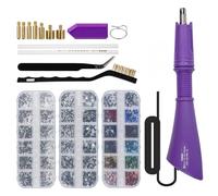 Hotfix Applicator DIY Tool, Hot Fix Rhinestone Setter Iron-on Gun Pen Tool Bedazzler Kit with Hotfix Rhinestone Gems Crystals for Clothes and Shoes DIY Crafts, Violet