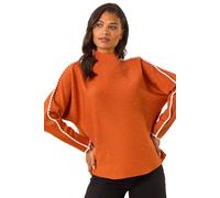 Hotfix Blanket Stitch Knit Jumper Roman Orange One Size