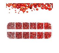 Hotfix Flatback Nail Art Rhinestones, Crystal Nail Art Rhinestones Flatback SS6-SS20 Multicolor 900-1000pcs 6 Grids Box(Ph194-4)