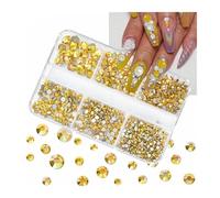 Hotfix Flatback Nail Art Rhinestones, Crystal Nail Art Rhinestones Flatback SS6-SS20 Multicolor 900-1000pcs 6 Grids Box(Zb017-10)