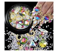 Hotfix Flatback Nail Art Rhinestones, Crystal Nail Art Rhinestones Multicolor Strass Stone AB Iridescent(Js001-11-5)