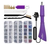 Hotfix Rhinestone Applicator Kit - Professional Bedazzling Tools with 1500+ Gems for Clothes, DIY Crafts & Textiles (Purple Wand, Storage Bag)