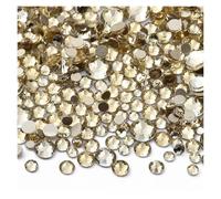 Hotfix Rhinestones 1440Pcs Mix Size SS3-SS20 Glass Flat Back Rhinestone Golden Shadow Glitter Rhinestones for Nail Art Clothes for DIY(Light Yellow)