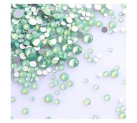 Hotfix Rhinestones 1440Pcs/Pack Mix Size Black Glass Flat Back Rhinestone Glitter Diamond Non Hotfix Rhinestones for Nail Art Clothes(Green Opal)