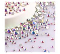 Hotfix Rhinestones 1440Pcs/Pack Mix Size Black Glass Flat Back Rhinestone Glitter Diamond Non Hotfix Rhinestones for Nail Art Clothes(Crystal AB)