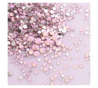 Hotfix Rhinestones 1440Pcs/Pack Mix Size Black Glass Flat Back Rhinestone Glitter Diamond Non Hotfix Rhinestones for Nail Art Clothes(Pink Opal)